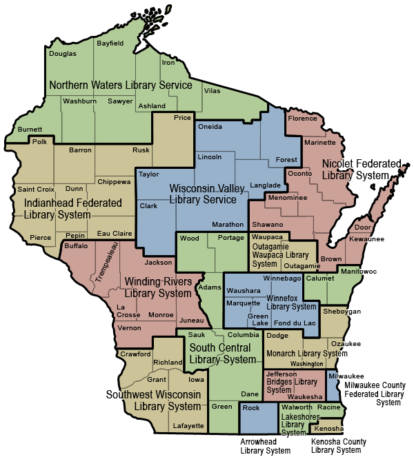 Map Of South Central Wisconsin Wisconsin Public Library System Map | South Central Library System